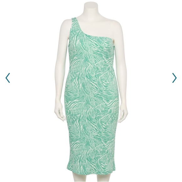 NWT Nine West small zebra one shoulder bodycon dress - Picture 1 of 6